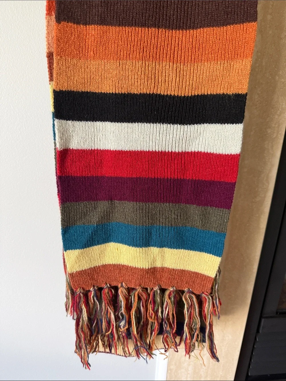 Multicolor Striped Fringe Scarf - Home Holiday